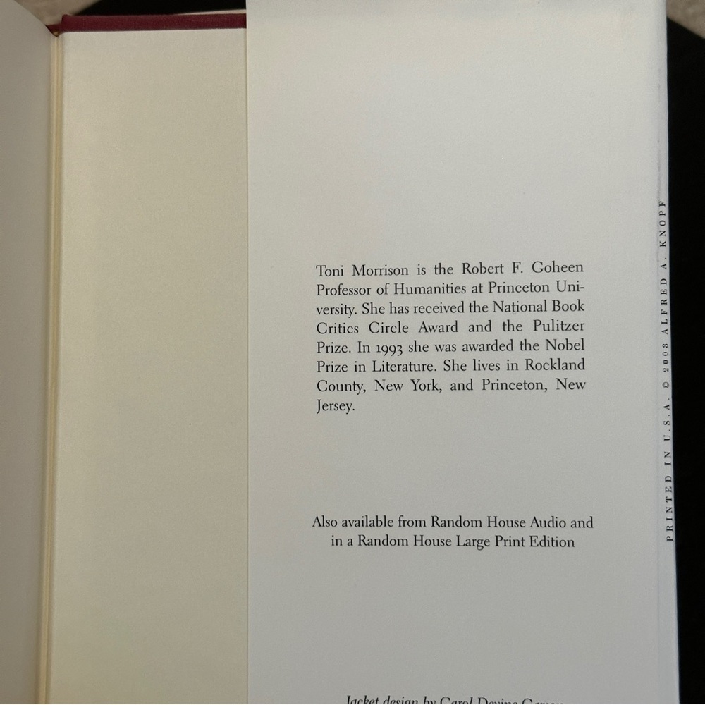 Love: A Novel by Toni Morrison | Literary Fiction | Hardcover Book - Picture 7 of 8
